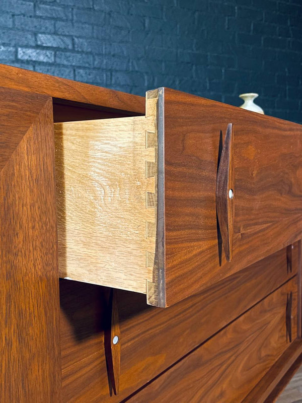 Mid-Century Modern Sculpted Walnut Dresser by American of Martinsville, c.1950’s