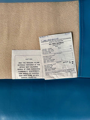 Vintage Post Modern Blue Leather Sofa, c.1980’s