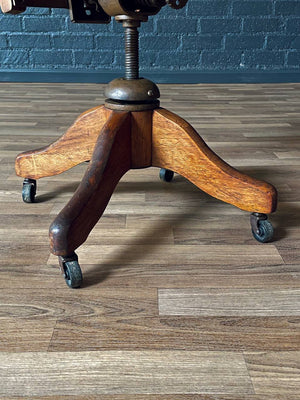 American Maple Swivel Banker’s or Typist Office Chair, c.1950’s