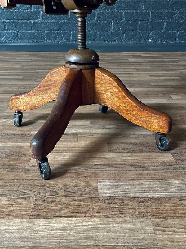 American Maple Swivel Banker’s or Typist Office Chair, c.1950’s