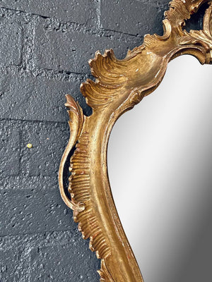 Italian Rococo Style Giltwood Mirror w/ Carved Acanthus Leaves, c.1950’s