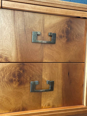 Mid-Century Modern Burlwood Credenza by Ray See for SeeMar of California, c.1950’s