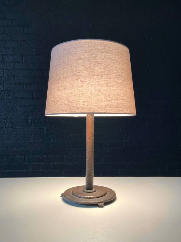 Mid-Century Modern Brutalist Hammered Table Lamp, c.1950’s