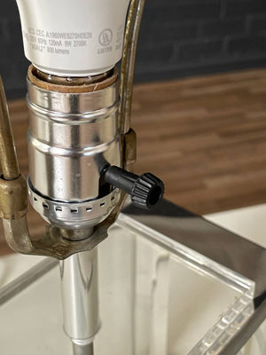 Vintage Etched Glass & Lucite Table Lamp by Fredrick Ramond, c.1980’s