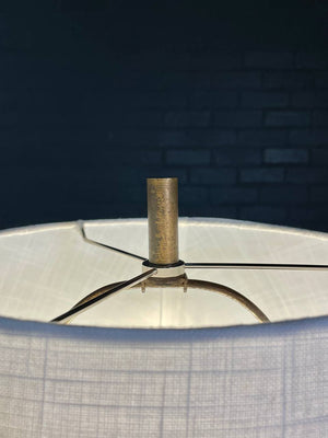 Mid Century Modern Abstract Glazed Ceramic Table Lamp with Brass Base, c.1950's