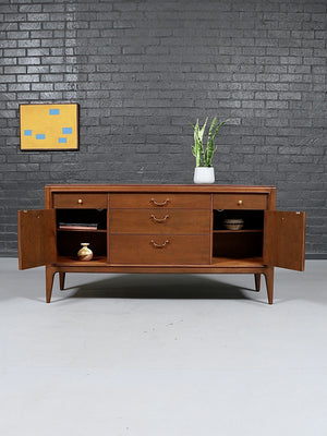 Mid Century Modern Walnut & Brass Credenza by Century Furniture, c.1960's