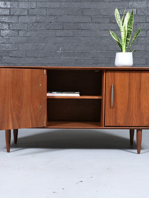 Mid Century Modern Solid Walnut 3-Door Credenza by Ace-Hi, c.1960's