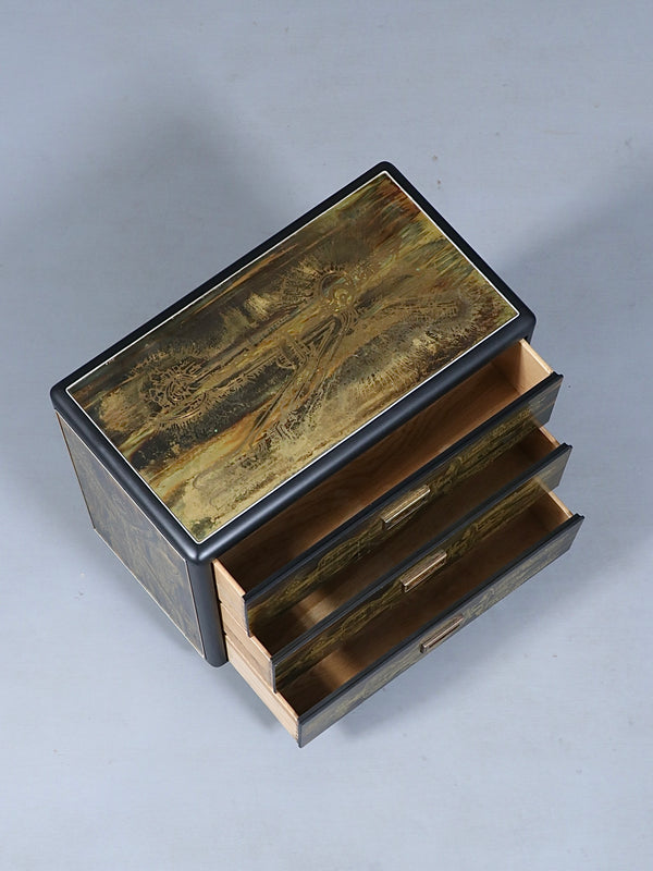 Bernhard Rohne Acid Etched Brass Dresser for Mastercraft, c.1970’s