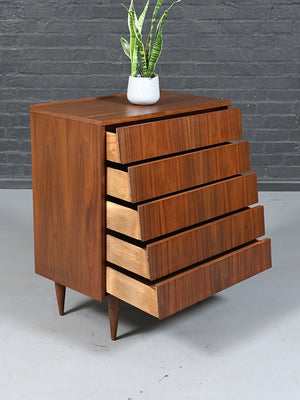 Mid Century Modern Walnut Highboy Dresser  c.1960's