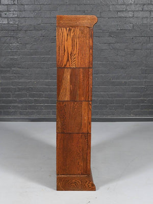 Antique Arts & Crafts Quarter-Sawn Oak Four-Section Stackable Bookcase by Humphrey, c.1920's