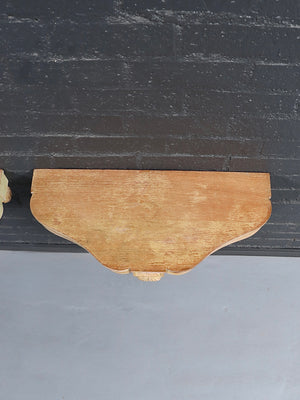 Pair of Neoclassical Revival Carved Wood Demilune Wall Consoles by Zangerle & Peterson, c.1940’s