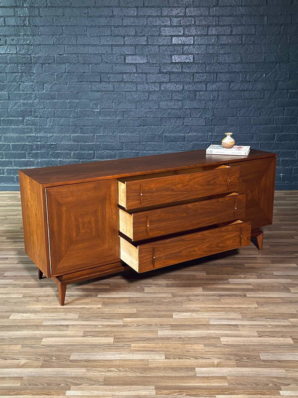 Mid-Century Modern Sculpted Walnut Dresser by American of Martinsville, c.1950’s