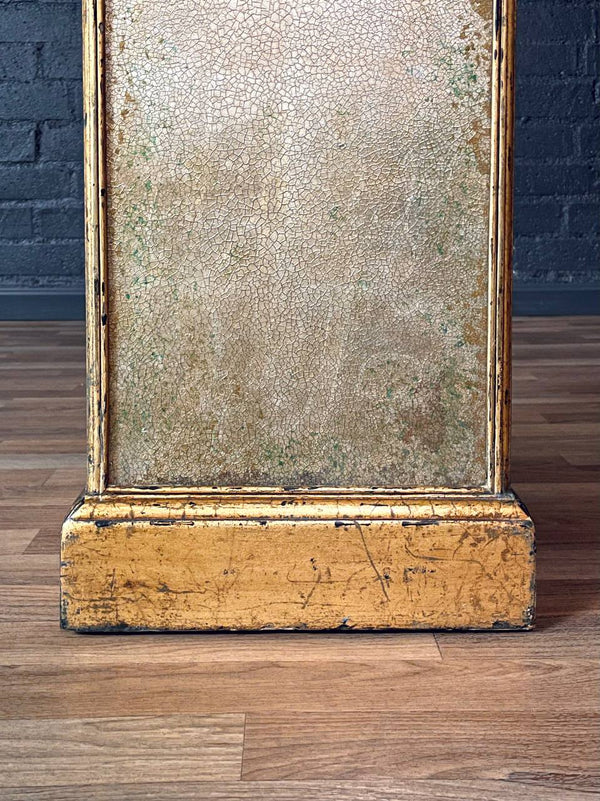 Hollywood Regency Giltwood Pedestal w/ Reverse Glass Panels, c.1960s