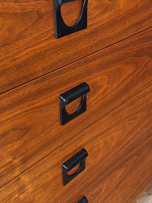 Mid-Century Modern Walnut Highboy Dresser by Dixie, c.1960’s