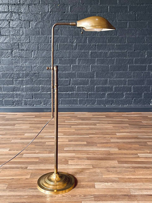 Mid-Century Modern Brass Clam Shell Adjustable Reading Floor Lamp, c.1970’s