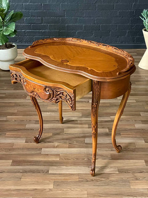 Small French Louis XV Style Inlaid Vanity Table , c.1960’s