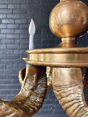 Mid-Century Modern Brass Ram Horn Chandelier by Chapman, c.1960’s