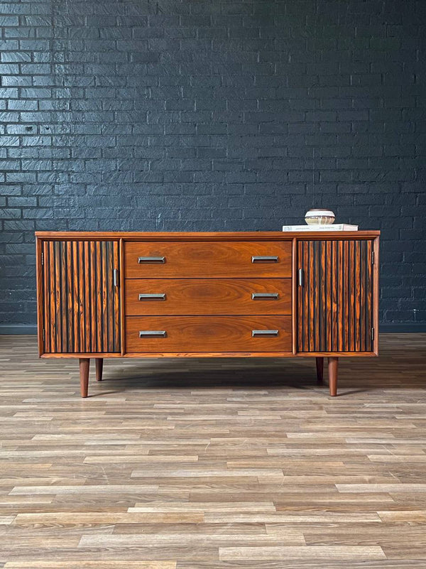 Mid-Century Modern Walnut & Rosewood Credenza by Bassett Furniture, c.1960’s