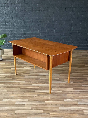 Mid-Century Danish Modern Teak & Oak Desk w/ Bookcase, c.1960’s