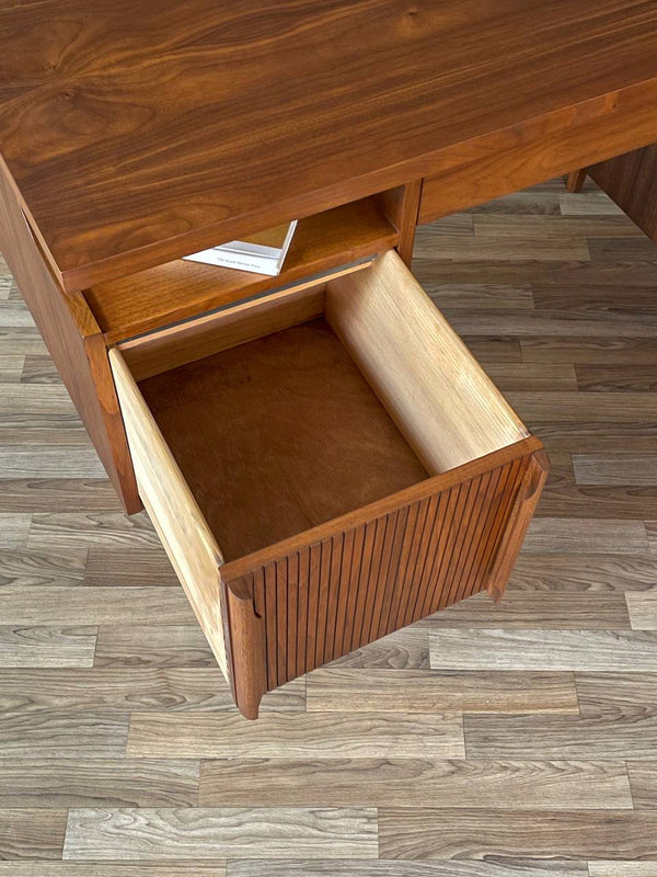 Mid-Century Modern Walnut & Cane Desk by Hooker, c.1960’s