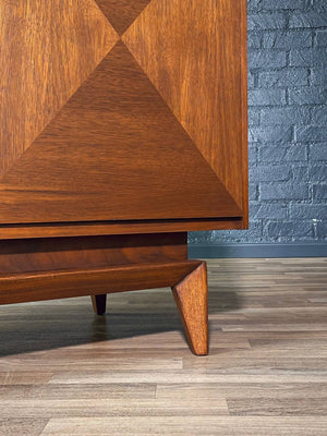 Mid-Century Modern Sculpted Walnut Dresser by American of Martinsville, c.1950’s