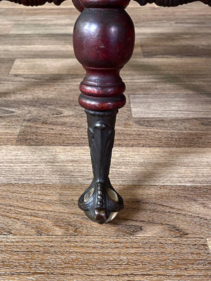 Victorian Mahogany Adjustable Piano Stool w/ Ball & Claw Glass Feet, c.1930’s
