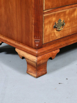 American Colonial Revival Cherry Wood & Brass Eight-Drawer Dresser by Kindel, c.1950's