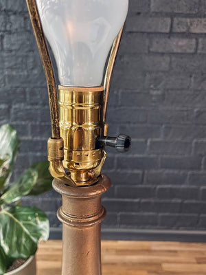 Antique Art Nouveau Slag Glass Table Lamp, c.1930’s