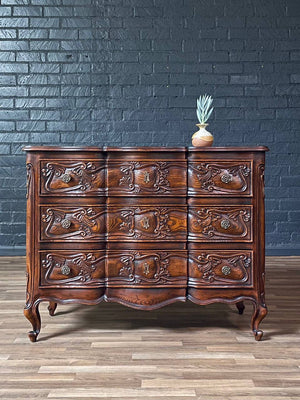 French Louis XV Style “Four Centuries” Oak 3-Drawer Dresser by Henredon, c.1960’s