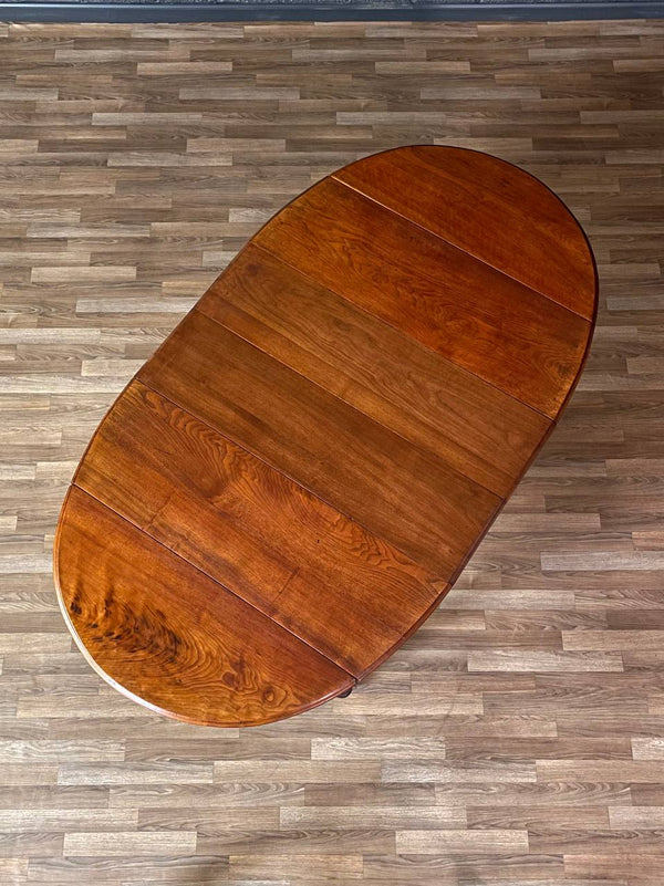 Antique American Farmhouse Maple Drop-Leaf Extension Dining Table w/ Turned Legs, c.1920’s