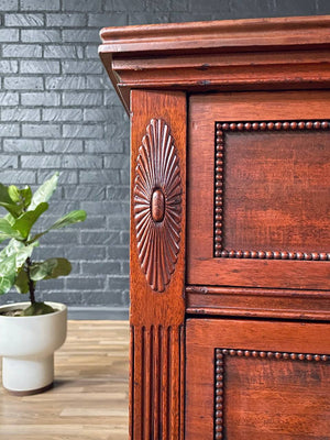 French Louis XVI Style Carved Mahogany Commode Dresser, c.1900’s