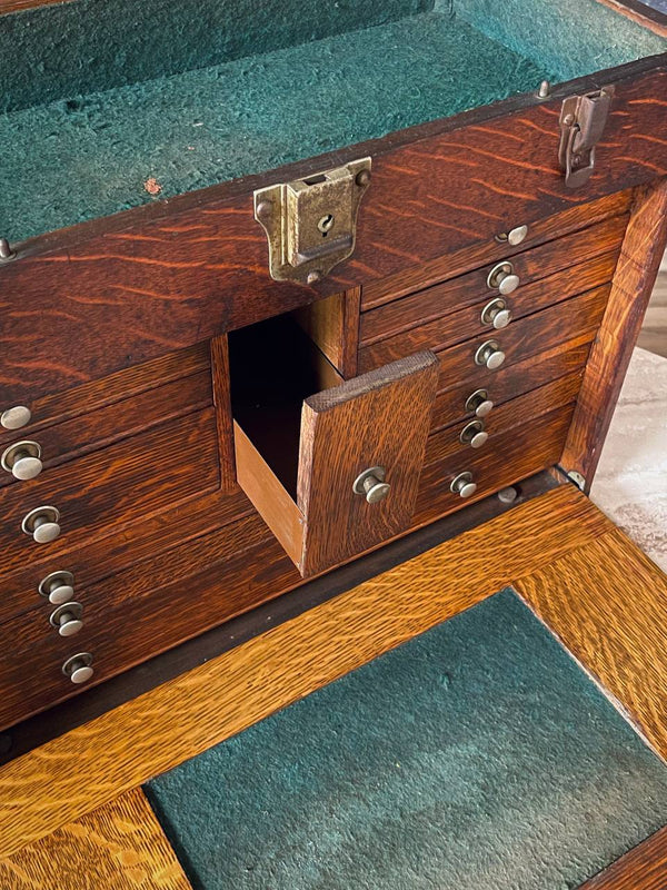 Early 20th Century American Oak Machinist’s Tool Box by H. Gerstner & Sons, c.1930’s