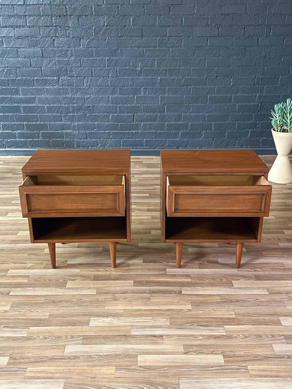 Pair of Mid-Century Modern Walnut Night Stands by Morris of CA, c.1960’s