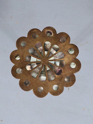 Jonathan Adler “Kismet” Brass & Abalone Shell Side Table
