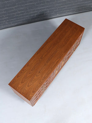 Mid-Century Modern Sculpted Dresser w/ Cane & Brass Accents, c.1960’s