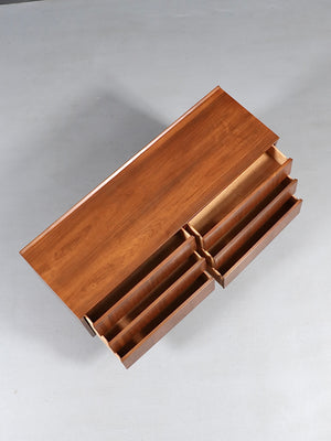Mid-Century Modern Louvered Drawer Walnut Dresser, c.1960’s