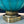 Hollywood Regency Italian Murano Glass & Brass Table Lamp in Turquoise Bullicante, c.1960’s