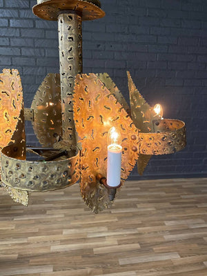 Mid-Century Modern Brutalist Chandelier by Tom Greene for Feldman, c.1960’s