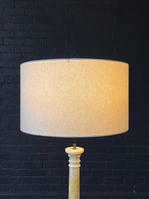 Pair of Antique Neoclassical Style Column Marble Table Lamps, c.1930’s