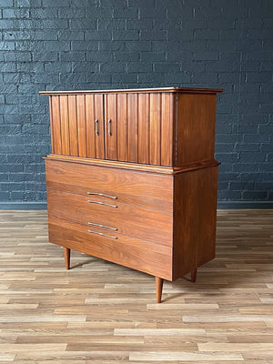 Mid-Century Modern Walnut Highboy Dresser by Young Manufacturer, c.1960’s