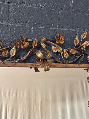 Italian Florentine Gilt Mirror w/ Floral & Ribbon Motifs, c.1940’s