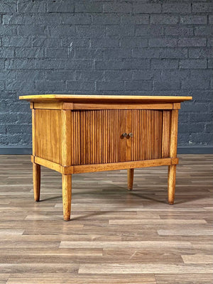 Mid-Century Modern Tambour-Door Night Stand w/ Stone Top by Tomlinson, c.1960’s
