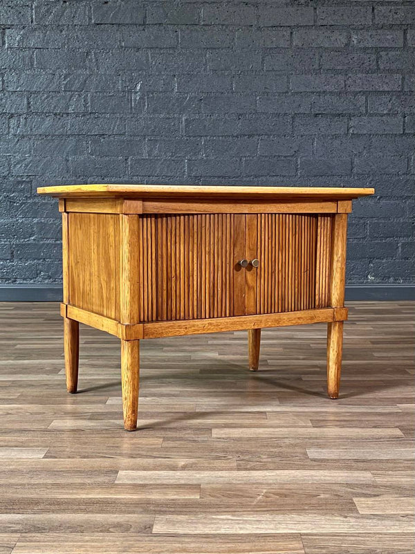 Mid-Century Modern Tambour-Door Night Stand w/ Stone Top by Tomlinson, c.1960’s
