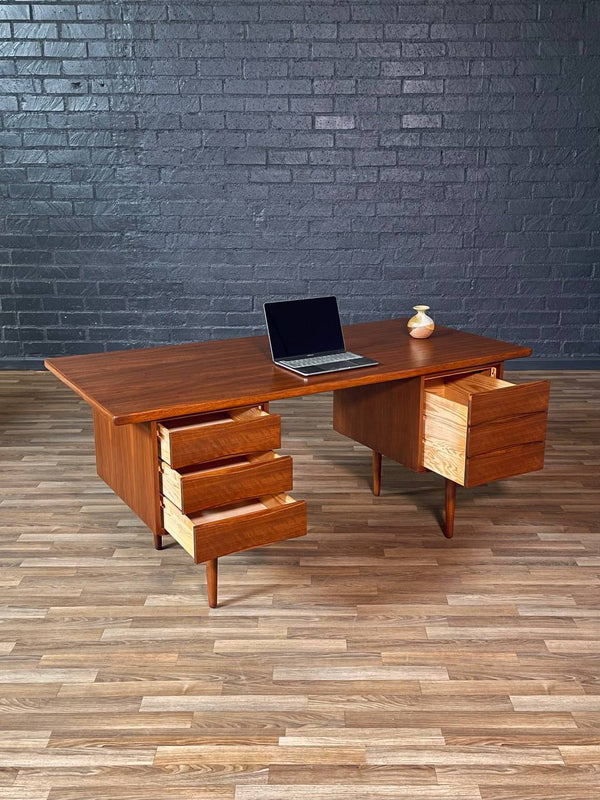 Mid-Century Modern Walnut Executive Desk by Fredrik Kayser, c.1960’s