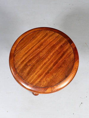 American Empire Revival Mahogany Pedestal Side Table with Acorn Feet, c.1920's