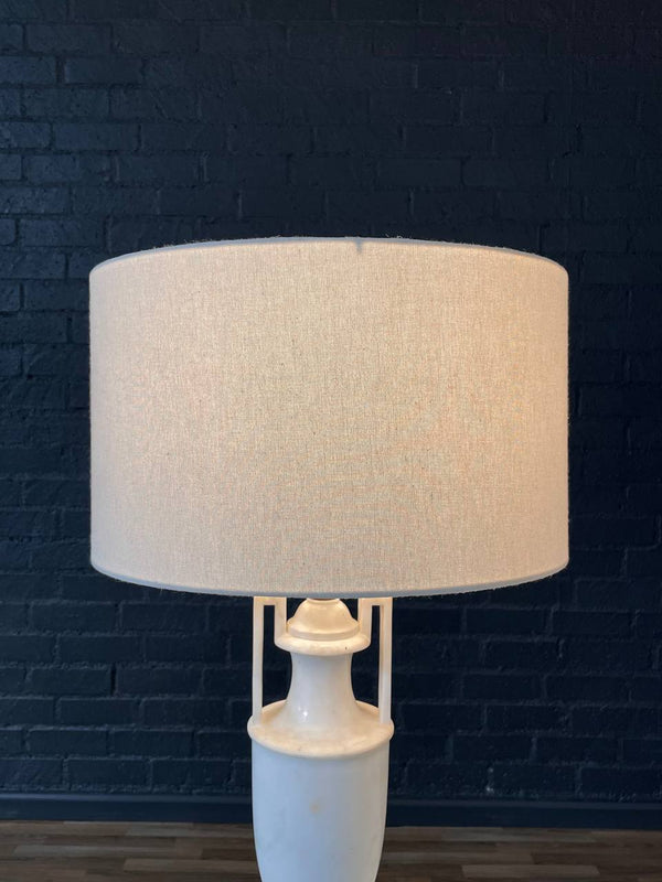 Pair of Italian Neoclassical Urn Style Alabaster Table Lamps, c.1940’s