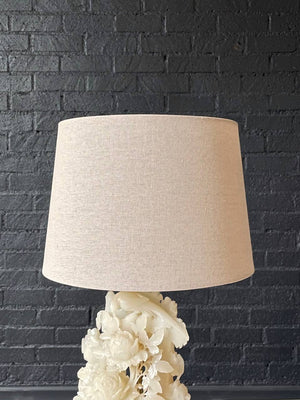 Vintage Italian Neoclassical Carved Alabaster Table Lamp w/ Floral & Bird Motif