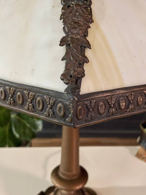 Antique Art Nouveau Slag Glass Table Lamp, c.1930’s