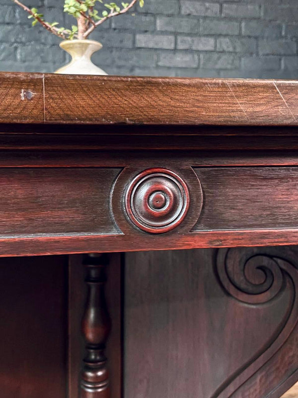 American Revival Mahogany Hexagonal Table by Riner Furniture, c.1920’s