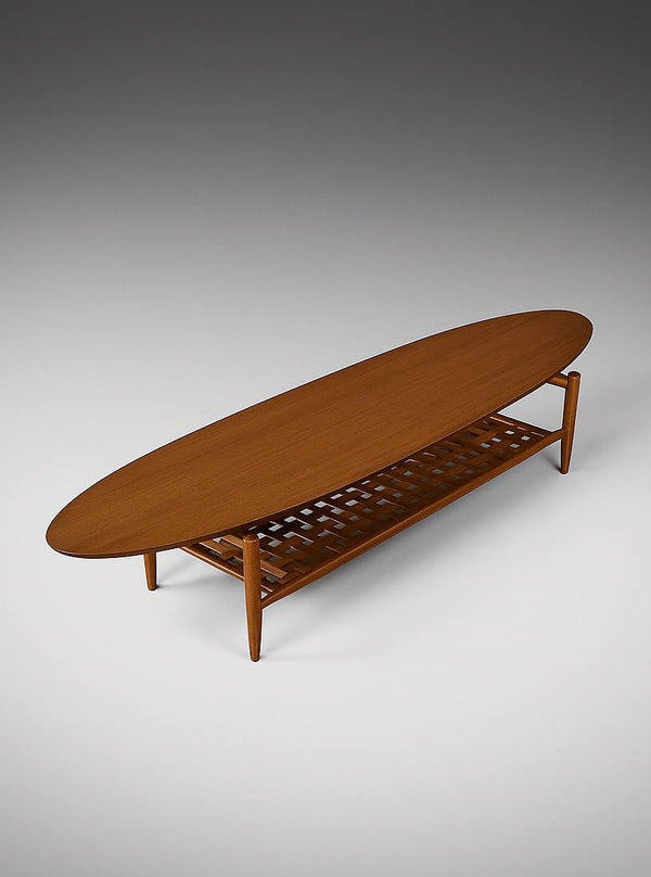 Mid-Century Surfboard Style & Floating Top Coffee Table by Lane, c.1960’s